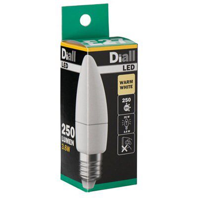 Diall E27 3.6W 250lm Candle LED Light bulb