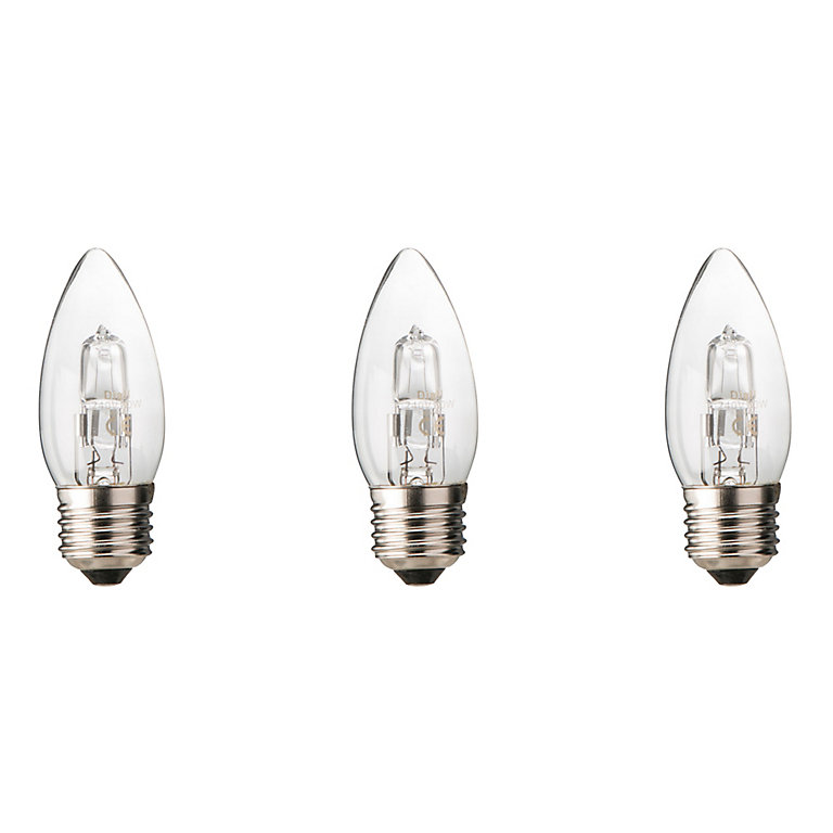 Diall E27 30W Candle Halogen Dimmable Light bulb, Pack of 3 | DIY at B&Q