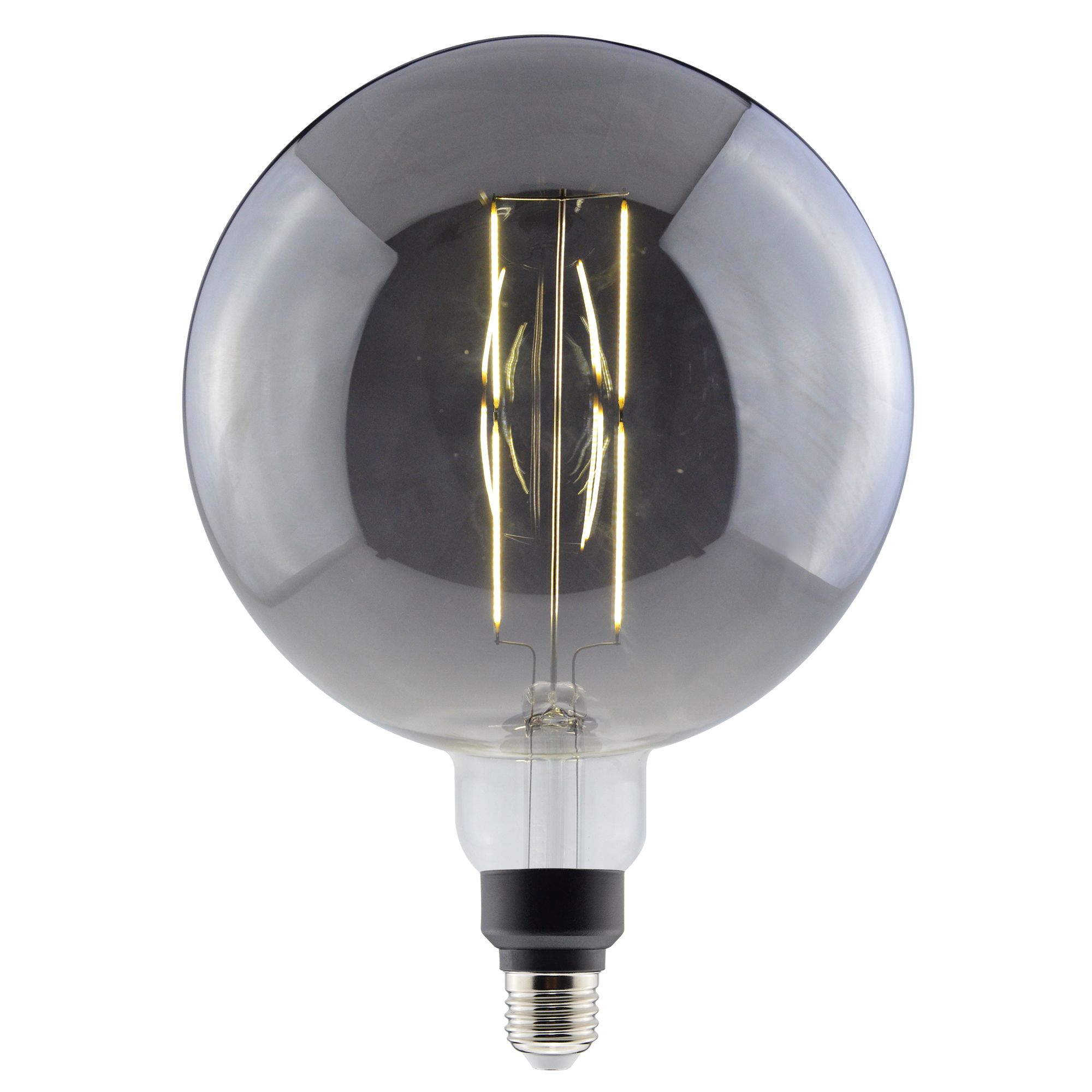 Diall E27 5.5W 300lm 300° Smoke Globe Neutral white LED Filament Light bulb