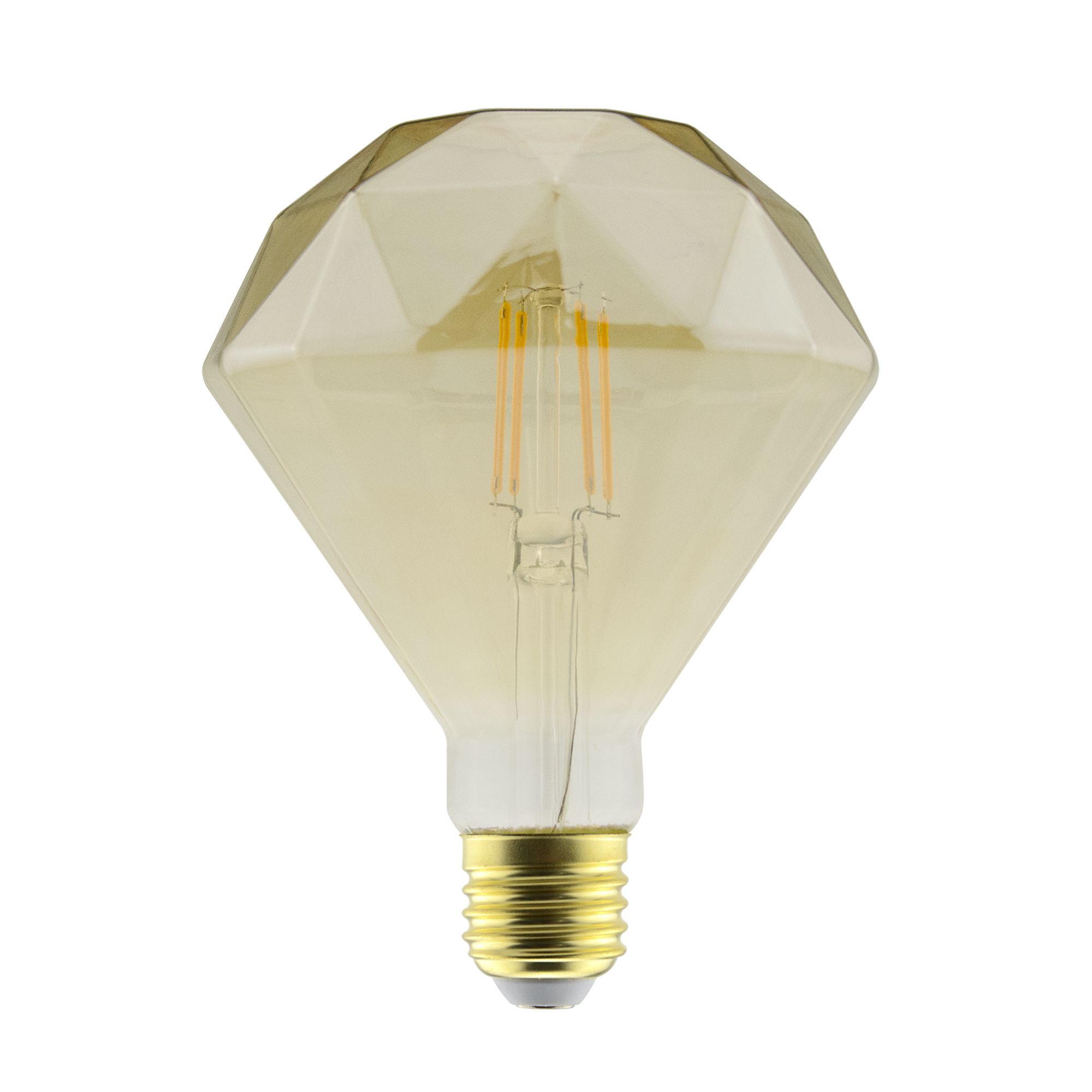 Diall E27 5.5W 470lm 300° Amber Diamond Warm white LED filament Light bulb