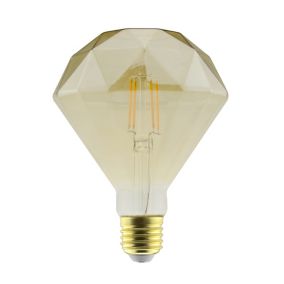 Diall E27 5.5W 470lm Amber Diamond Warm white LED filament Light bulb