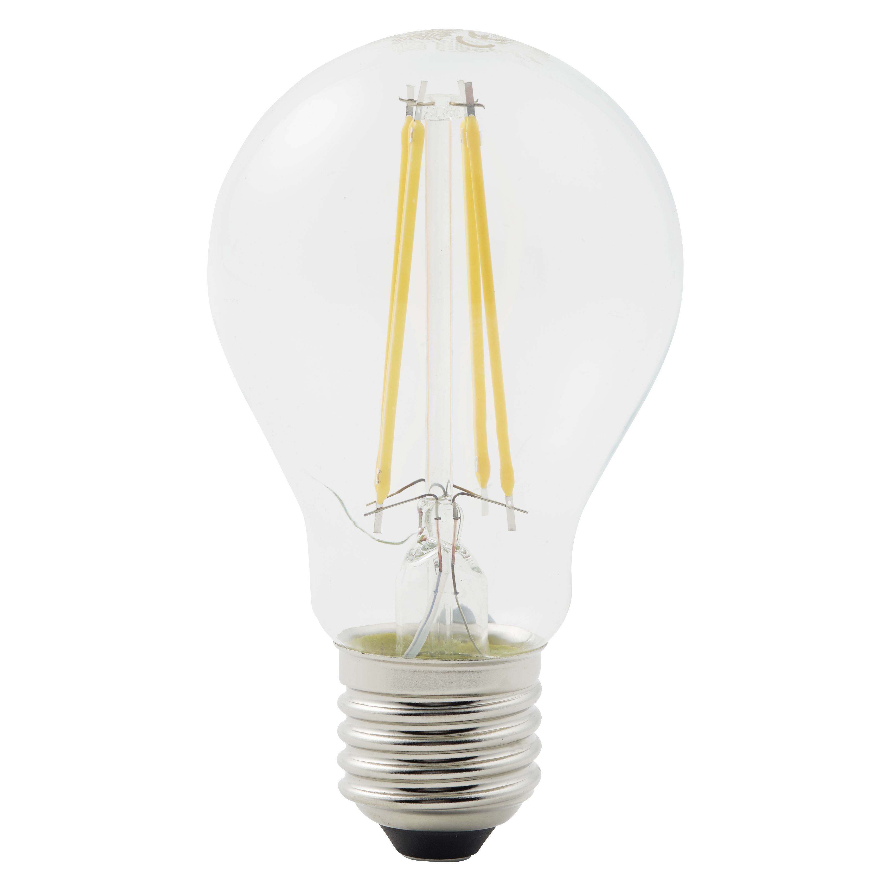 Diall E27 5.9W 806lm Clear GLS Warm white LED filament Dimmable Filament Light bulb, Pack of 3