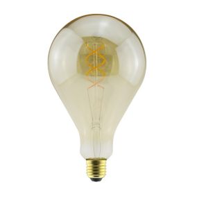 Diall E27 5W 250lm 330° Amber Balloon Warm white LED filament Light bulb