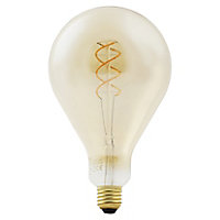 Diall E27 5W 250lm Balloon Orange LED Filament Light bulb