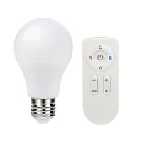 Diall E27 60W LED RGB & warm white Mini globe Dimmable Light bulb