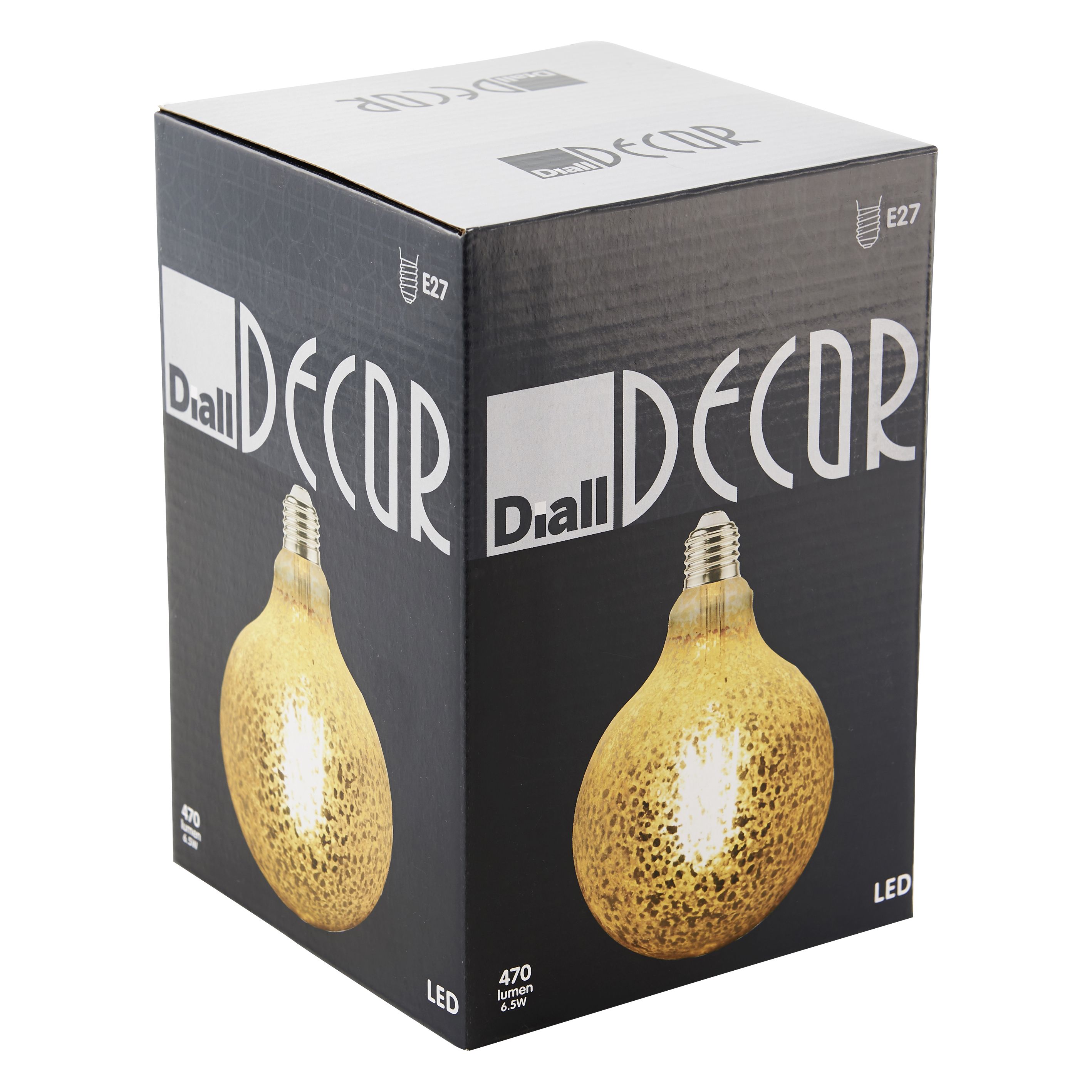 Diall E27 6W 470lm 300° Cracked Globe Warm white LED Filament ...