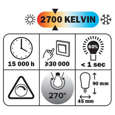 Diall E27 6W 470lm Mini globe LED Dimmable Light bulb