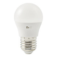 Diall E27 6W 470lm Mini globe Warm white LED Light bulb