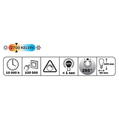 Diall E27 7.5W 810lm Classic LED filament Dimmable Light bulb