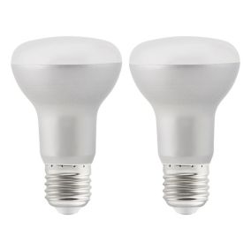 Diall E27 7W 600lm Reflector Warm white LED Light bulb, Pack of 2