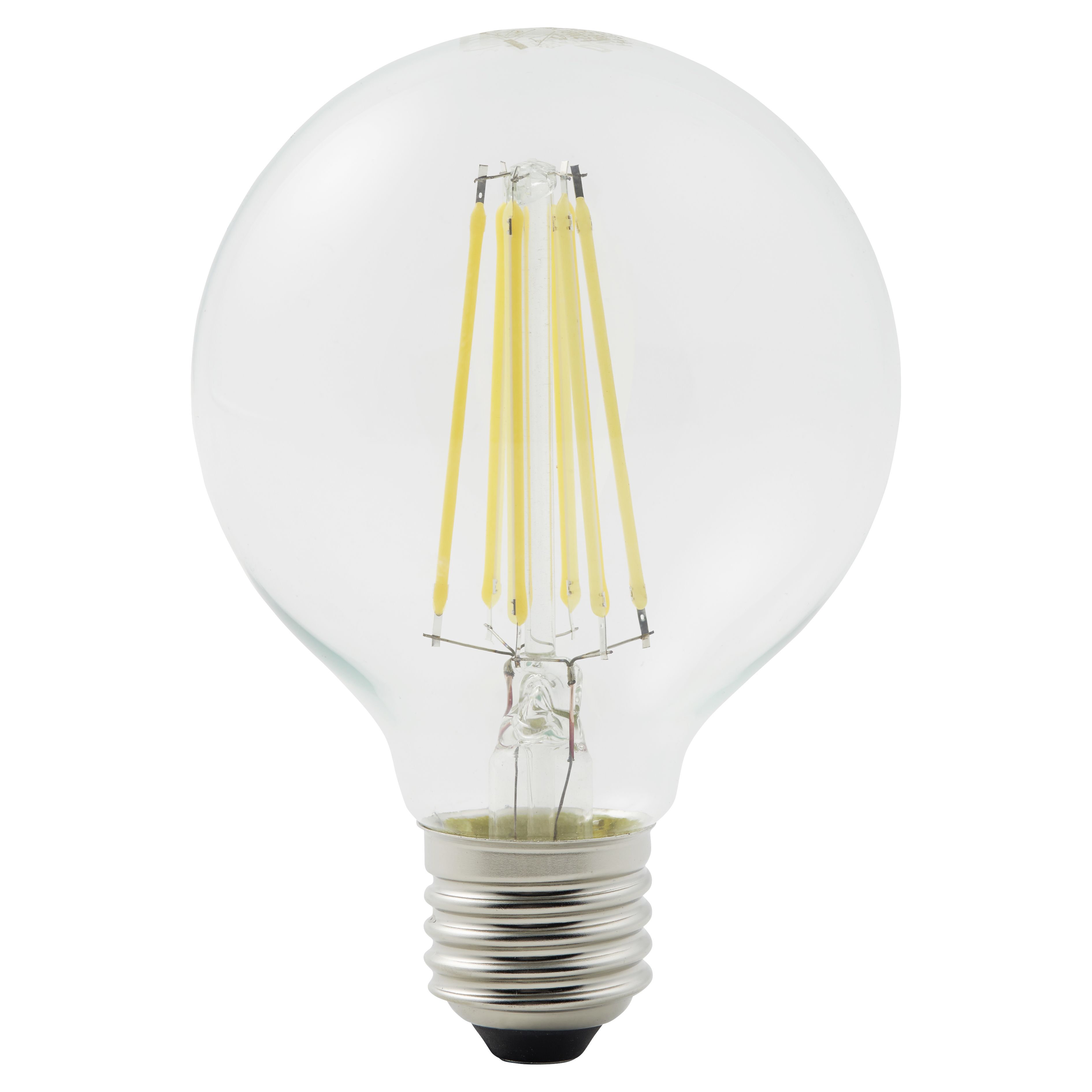 Diall E27 7W 806lm Globe Neutral white LED Filament Light bulb