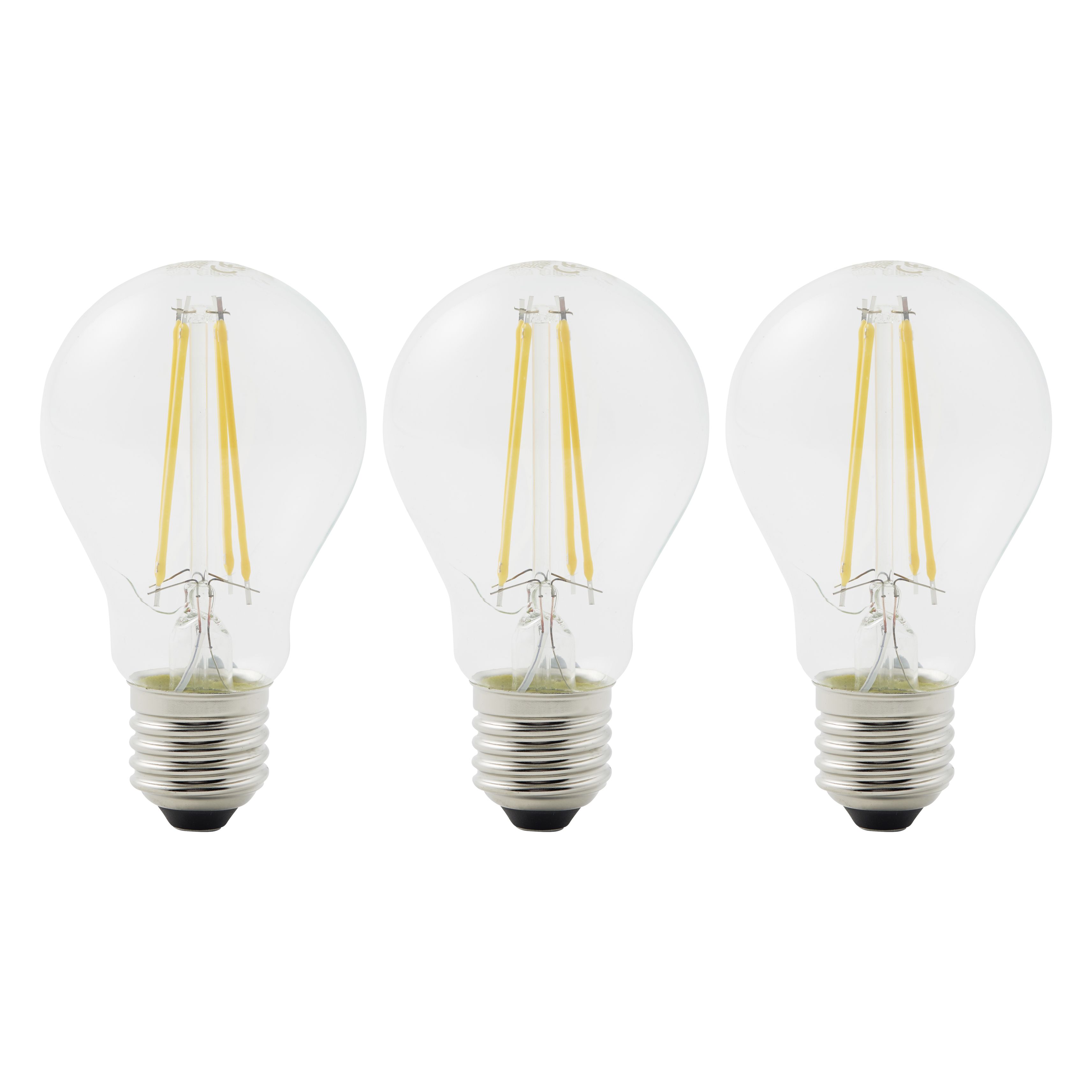 Diall E27 7W 806lm GLS Neutral white LED Light bulb, Pack of 3