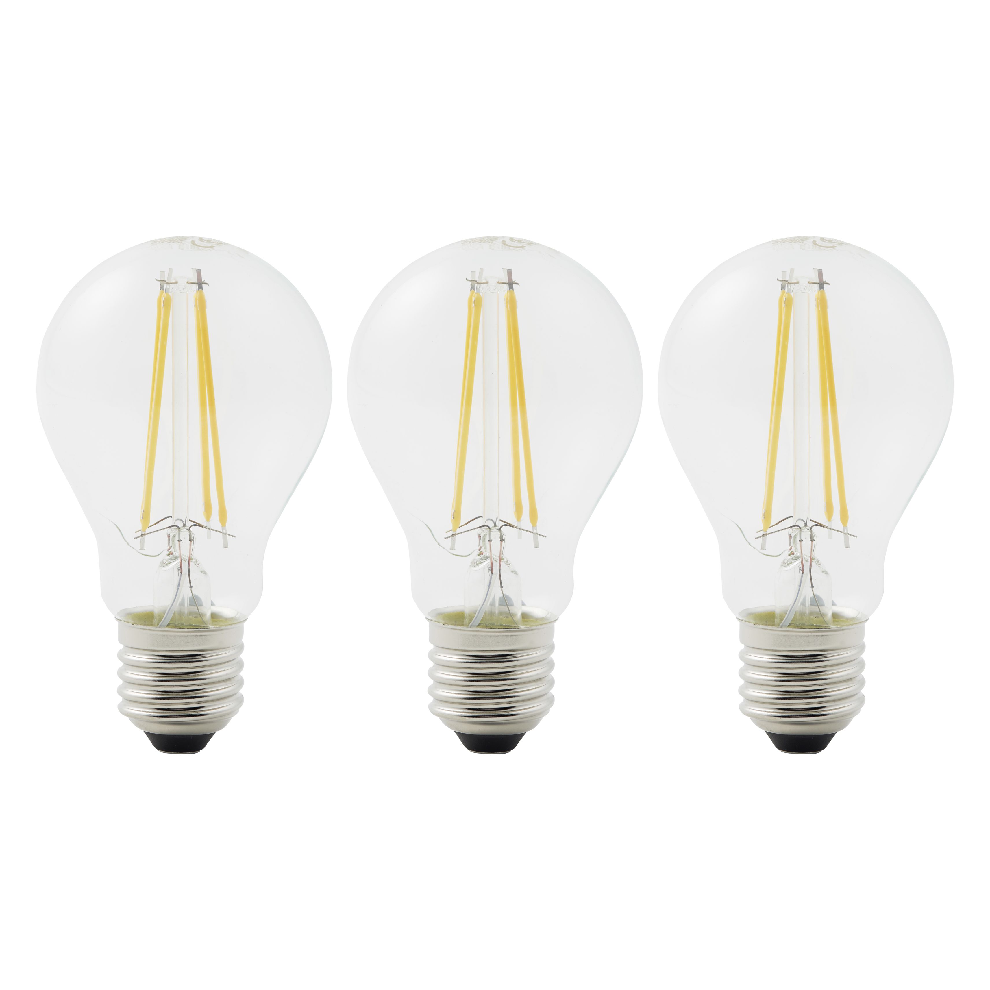 Diall E27 7W 806lm GLS Warm white LED Dimmable Light bulb, Pack of 3