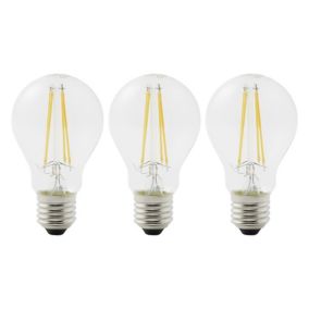 Diall E27 7W 806lm GLS Warm white LED Dimmable Light bulb, Pack of 3