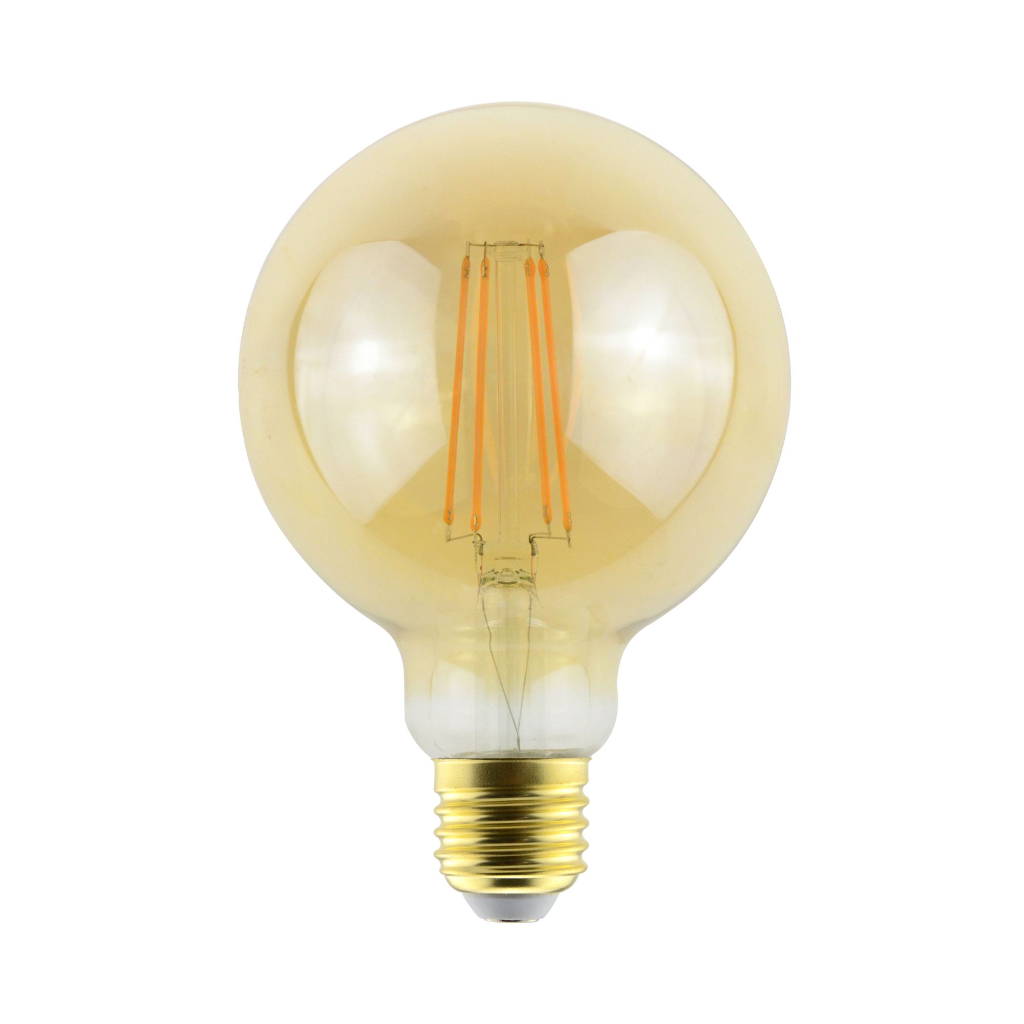 Diall E27 8.5W 806lm 330° Amber Globe Warm white LED filament Light bulb