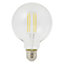 Diall E27 8W 1055lm Globe Warm white LED Filament Light bulb