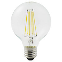 Diall E27 8W 1055lm Globe Warm white LED Filament Light bulb