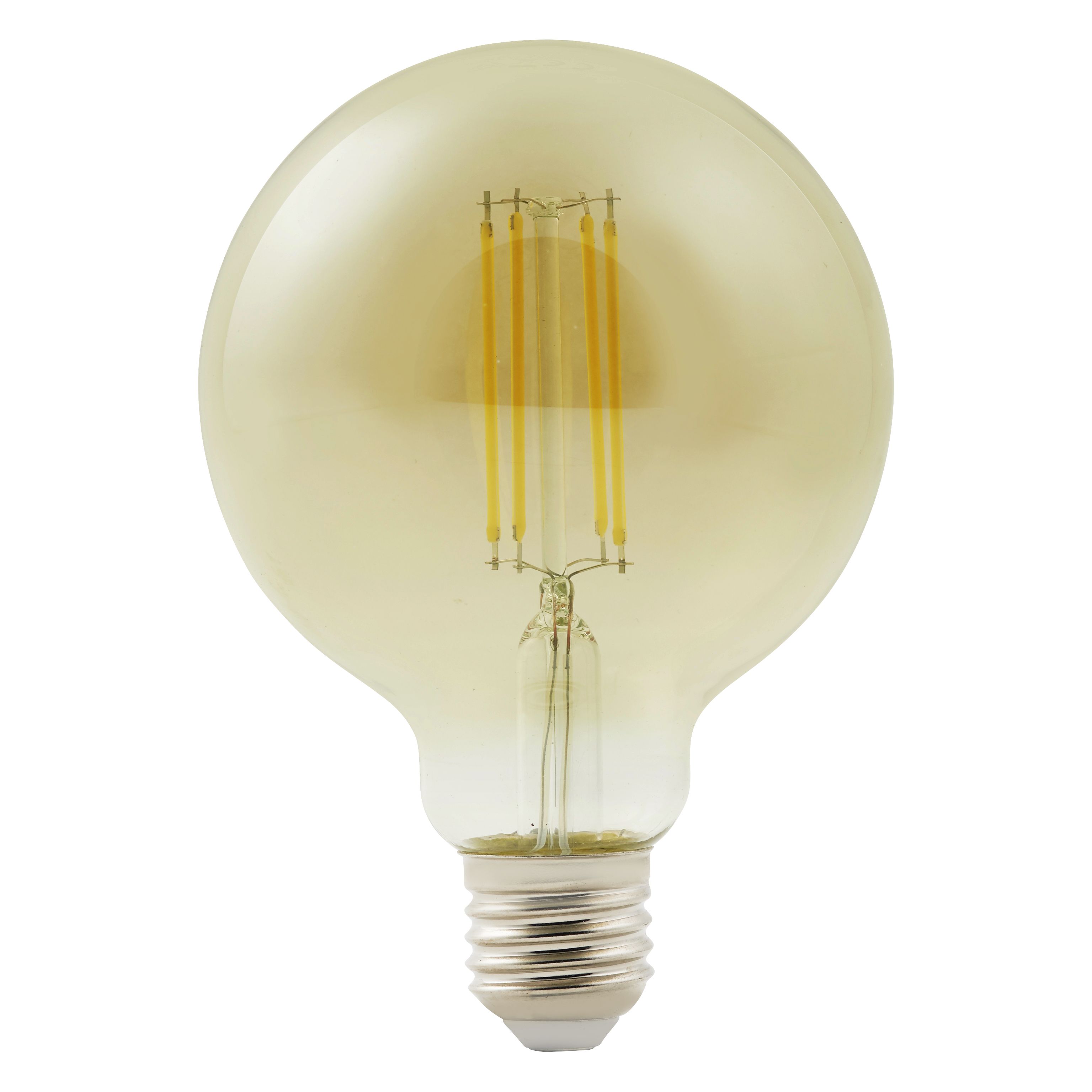 Diall E27 9W 806lm 300° Smoked Globe Neutral white LED Filament Light bulb