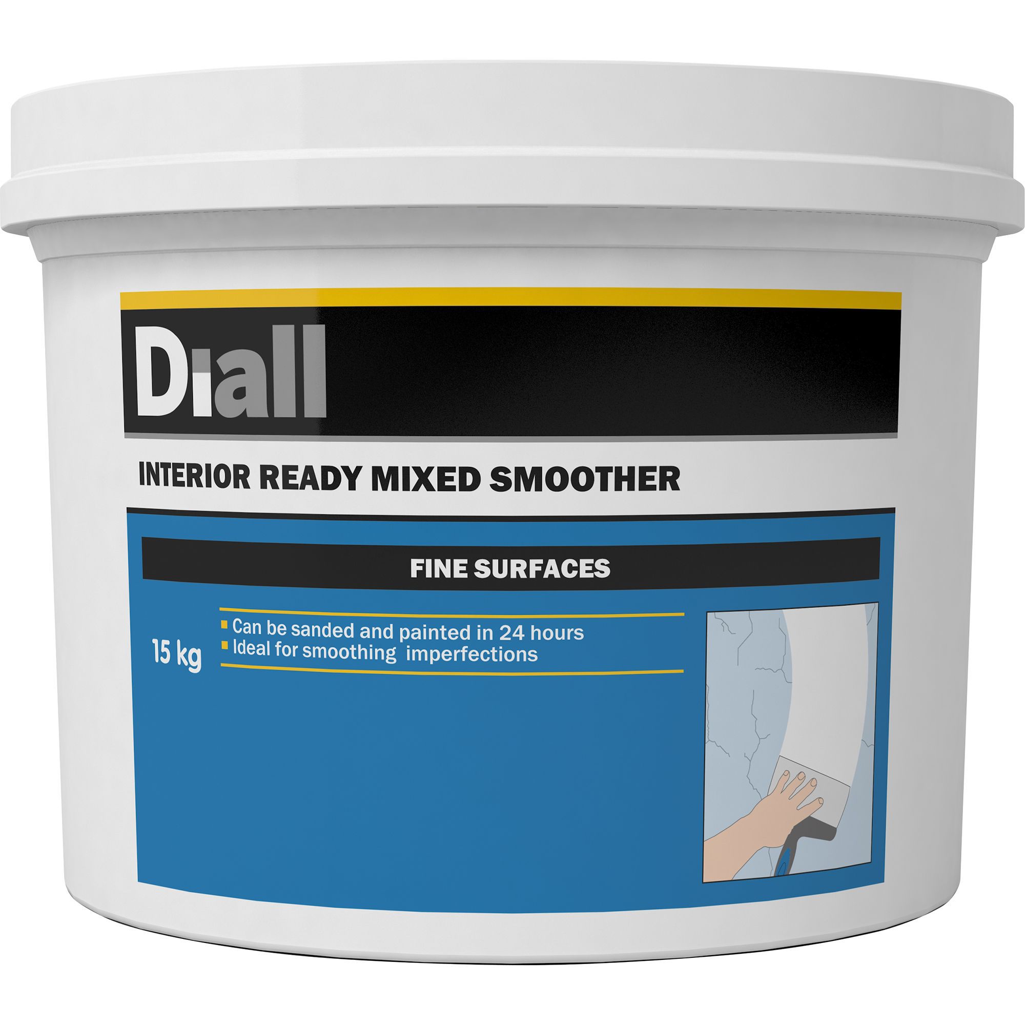 Diall Fine Finish Ready Mixed Finishing Plaster, 15kg Tub | DIY At B&Q