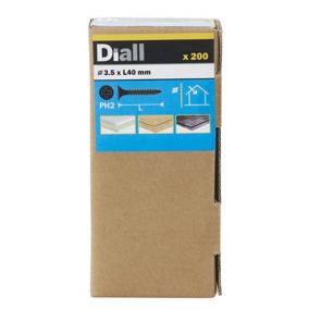 Diall Fine Metal & wood Plasterboard screw (Dia)3.5mm (L)40mm, Pack of 200