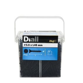 Diall Fine Metal & wood Plasterboard screw (Dia)3.5mm (L)45mm, Pack
