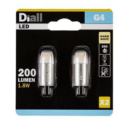 Diall G4 1.8W 200lm Capsule LED Light bulb, Pack of 2