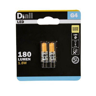 Diall G4 180lm Warm white LED Light bulb, Pack of 2