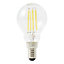 Diall G45 E14 3.4W 470lm Clear Mini globe Warm white LED filament Light bulb