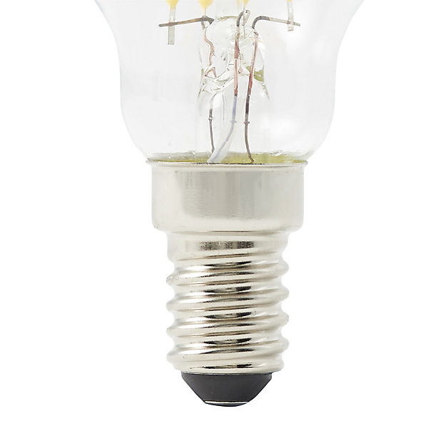 filament DIY Warm | at G45 Clear Mini E14 3.4W white Light LED globe Diall bulb 470lm B&Q