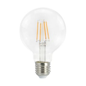 Diall G80 E27 3.4W 470lm Globe Warm white LED Filament Light bulb