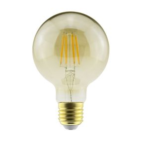 Diall G80 E27 5.5W 470lm 330° Amber Globe Warm white LED filament Light bulb