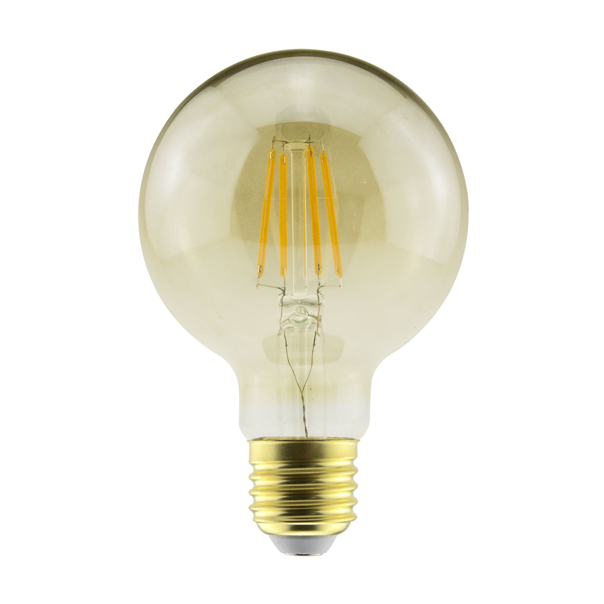 | G80 bulb Diall 5.5W B&Q LED Warm at filament Light 470lm E27 Amber DIY Globe white