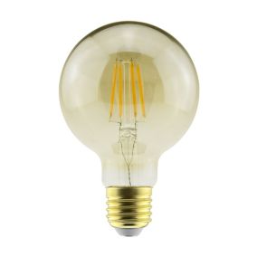 Diall G80 E27 5.5W 470lm Amber Globe Warm white LED filament Light bulb