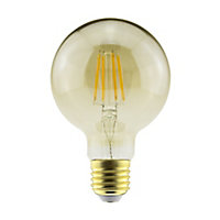Diall G80 E27 5.5W 470lm Globe Warm white LED filament Light bulb