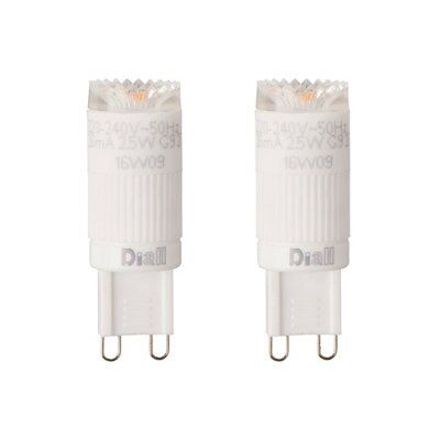 Lot 2 ampoules LED Diall G9 200lm 1,8W=20W blanc chaud