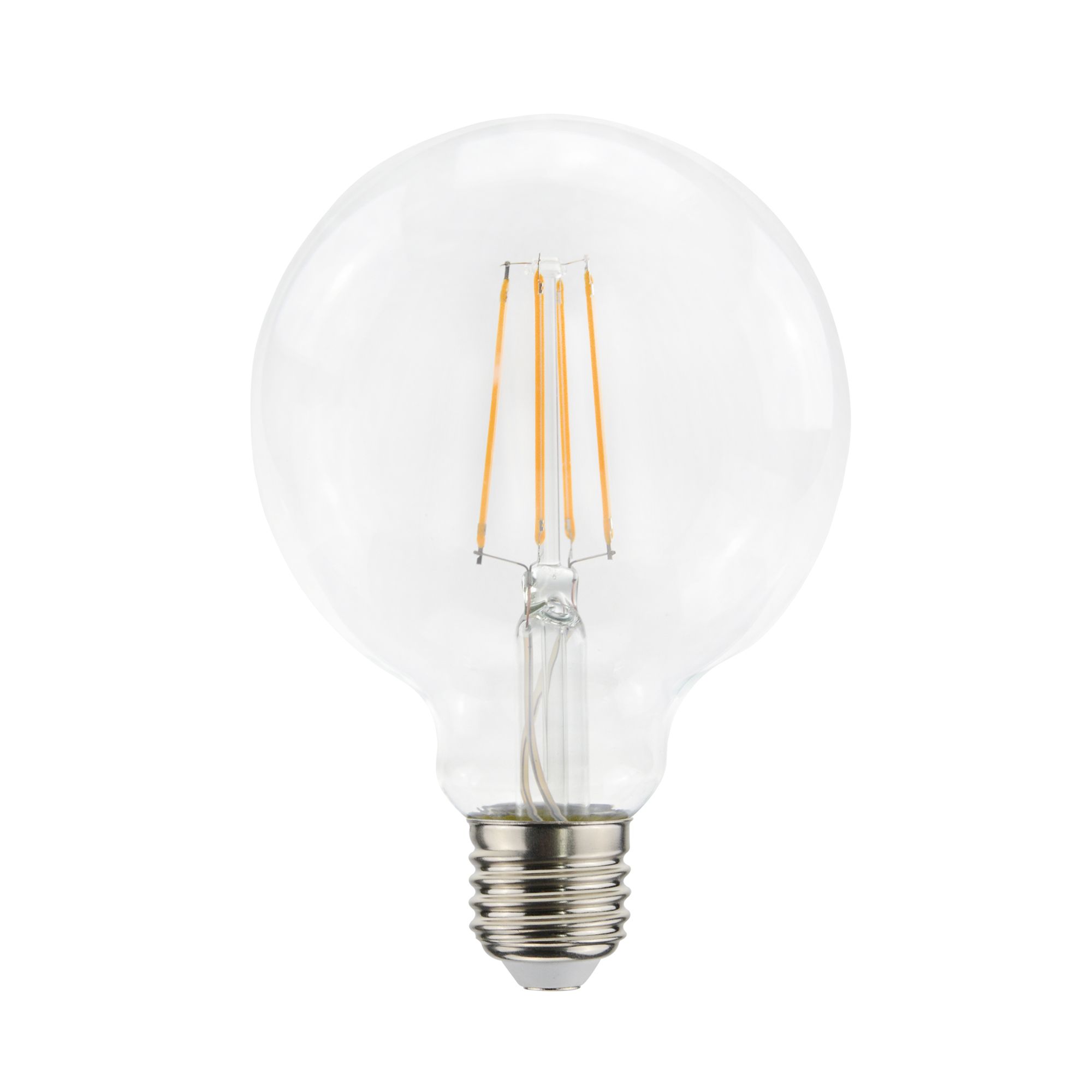 Diall G95 E27 3.4W Light Clear bulb Filament white 470lm Warm at DIY | LED B&Q Globe