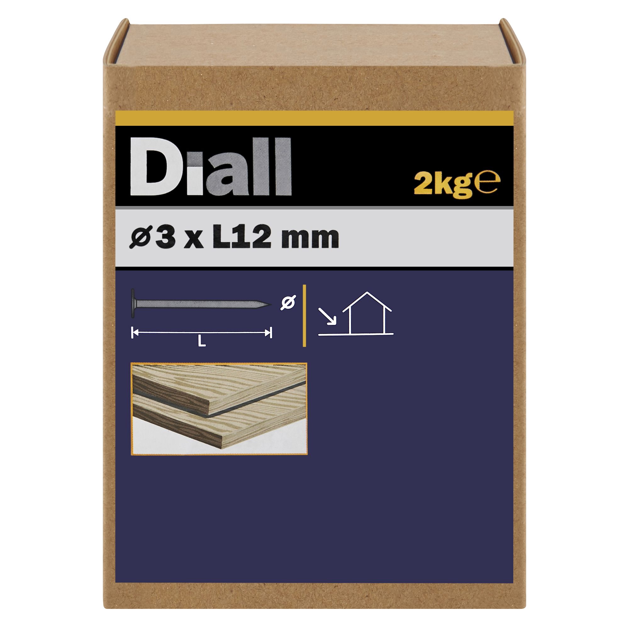 Diall Galvanised Clout nail (L)12mm (Dia)3mm 2kg