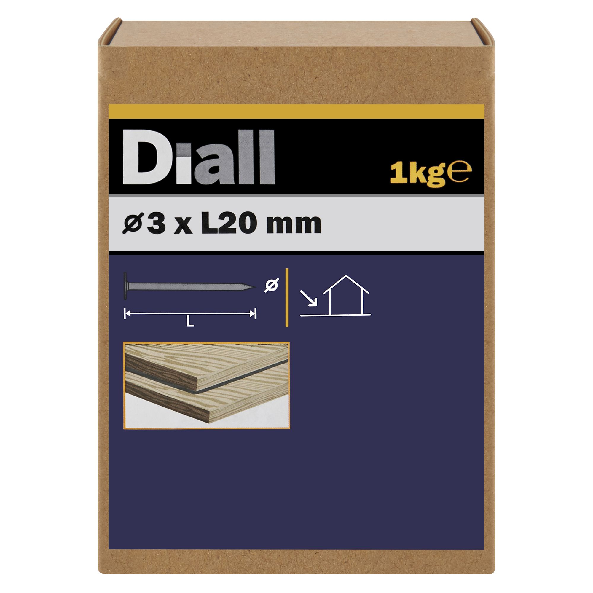 Diall Galvanised Clout nail (L)20mm (Dia)3mm 1kg