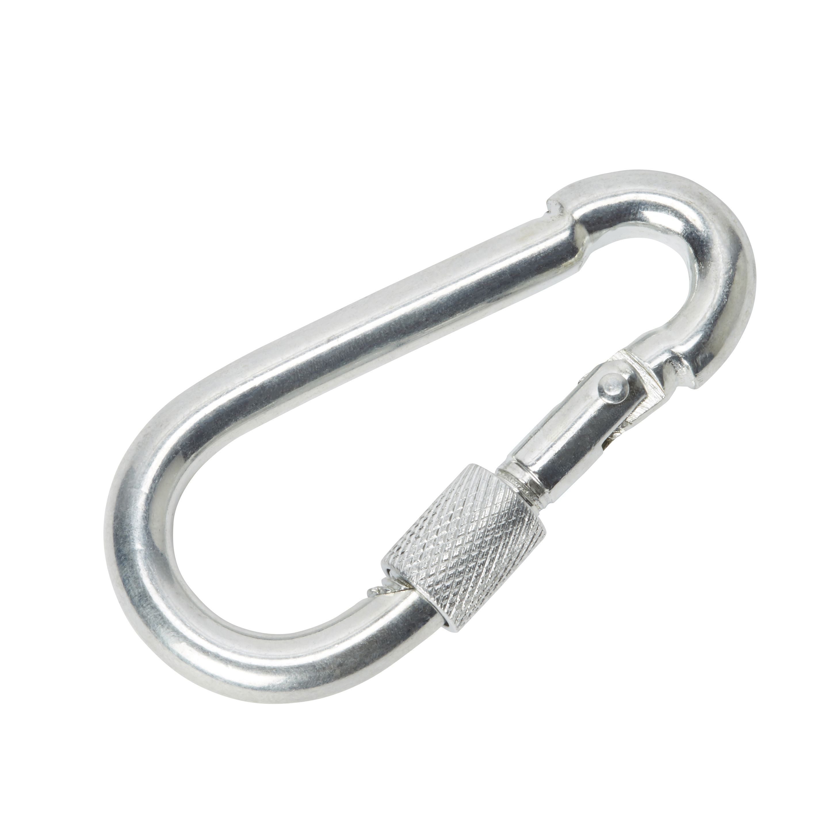 Diall Galvanised Zinc-plated Steel Screwed snap hook (L)80mm