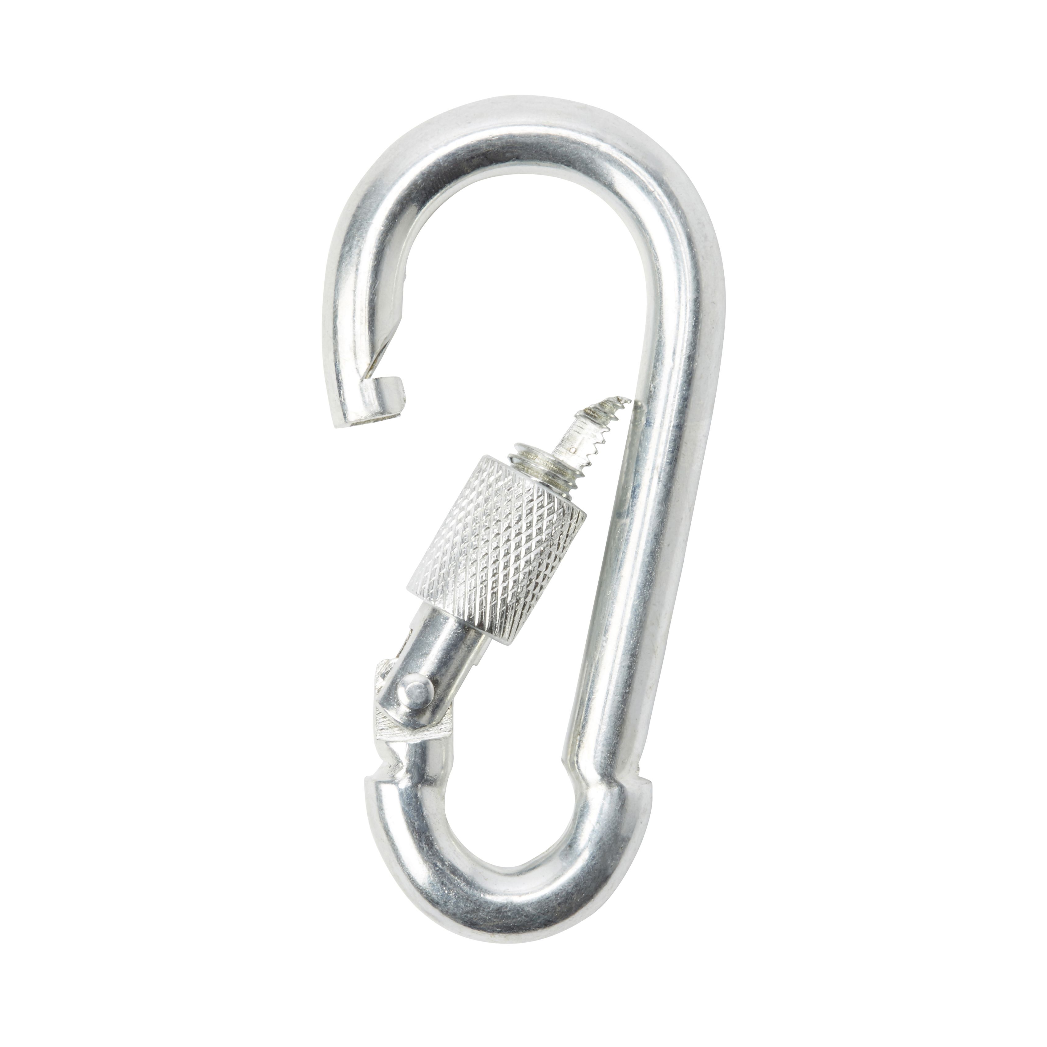 Diall Galvanised Zinc-plated Steel Screwed snap hook (L)80mm