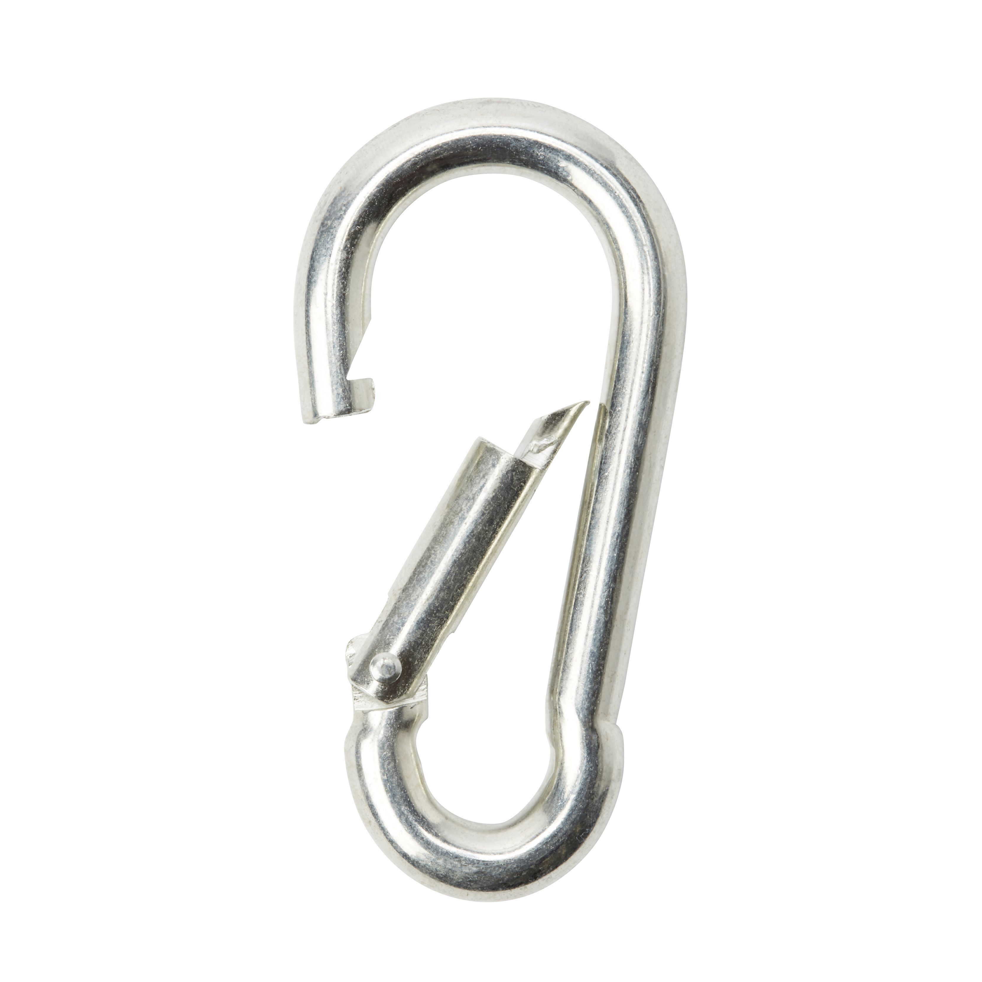 Diall Galvanised Zinc-plated Steel Spring snap hook (L)50mm