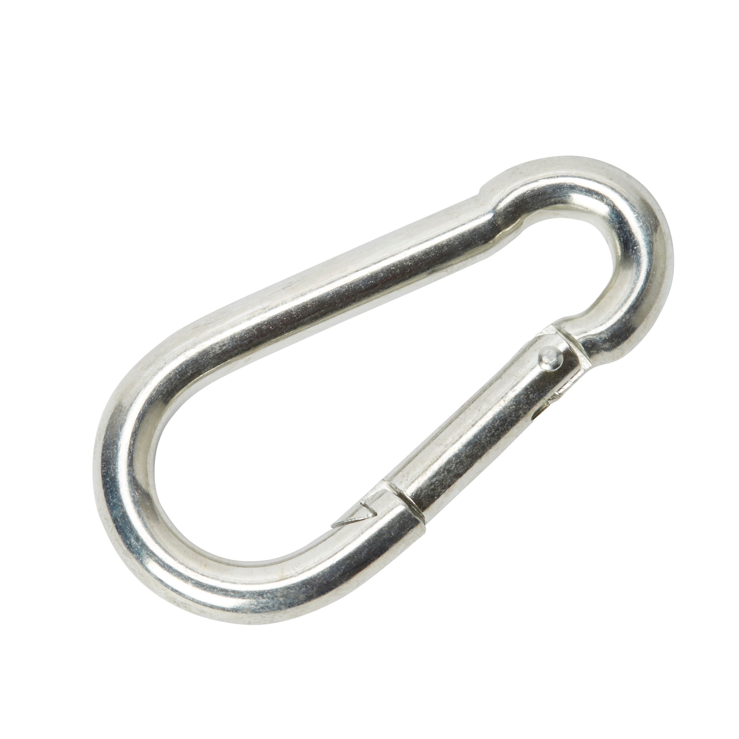 Diall Galvanised Zinc-plated Steel Spring snap hook (L)80mm