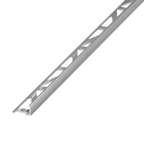 Diall Gloss 10mm Straight Aluminium External edge tile trim