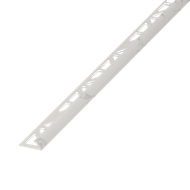 Diall Gloss White marble Marble effect 9mm Round PVC External edge tile trim