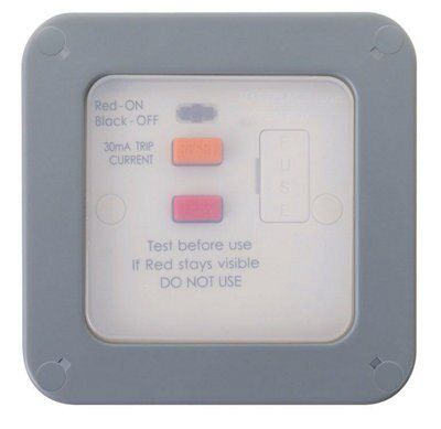 Diall Grey 13A Raised profile Switched Neon indicator Fused connection unit