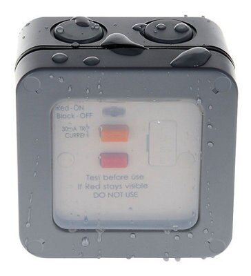 Diall Grey 13A Raised profile Switched Neon indicator Fused connection unit