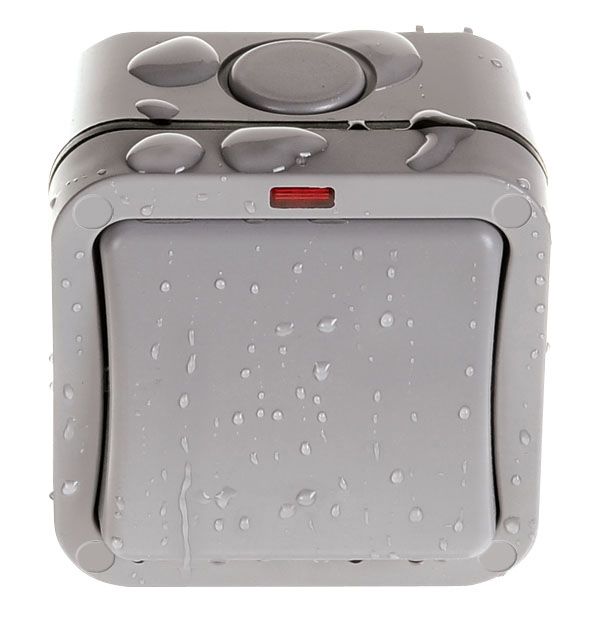 Diall Grey 20A 1 gang Raised Outdoor Switch