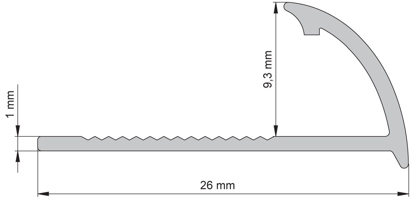 Diall Grey 9mm Round Polyvinyl chloride (PVC) External edge tile trim, (W)27mm