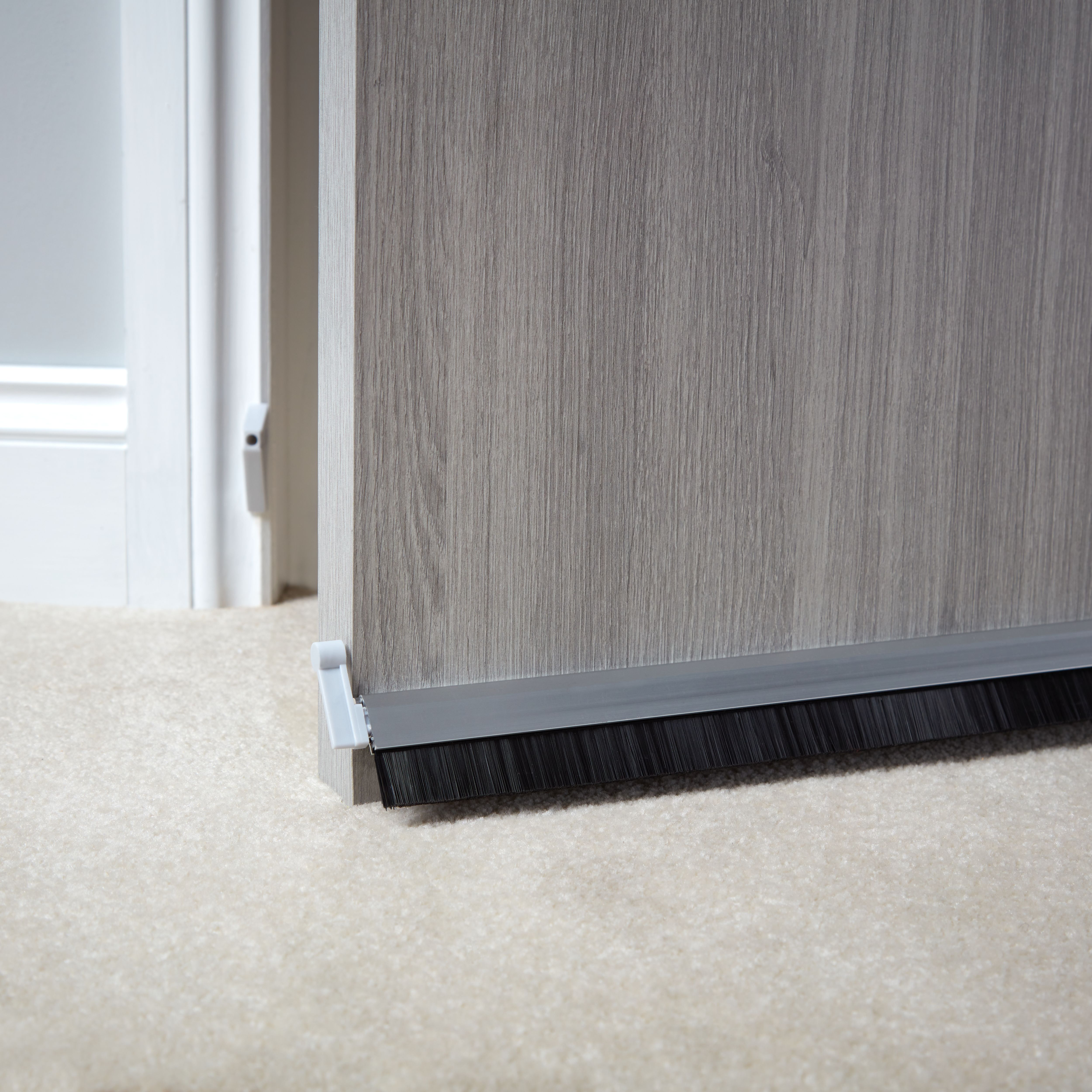 Diall Grey Aluminium Draught excluder, (L)1m