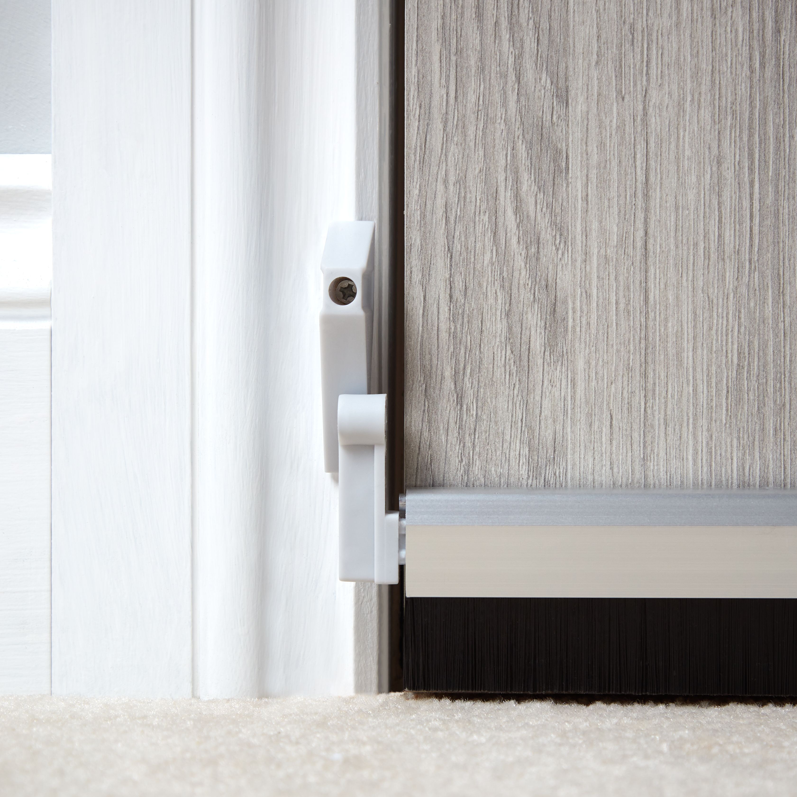 Diall Grey Aluminium Draught excluder, (L)1m